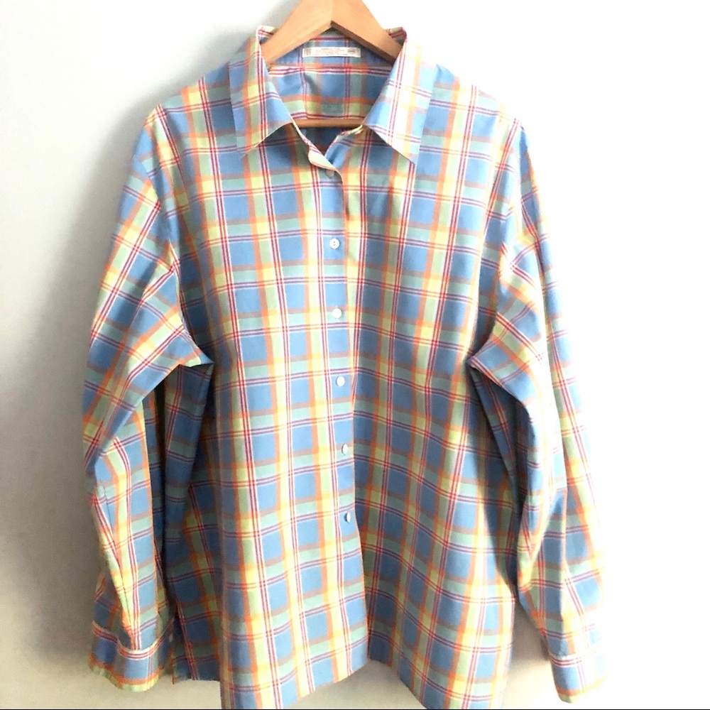 Foxcroft Wrinkle Free Plaid Button Down